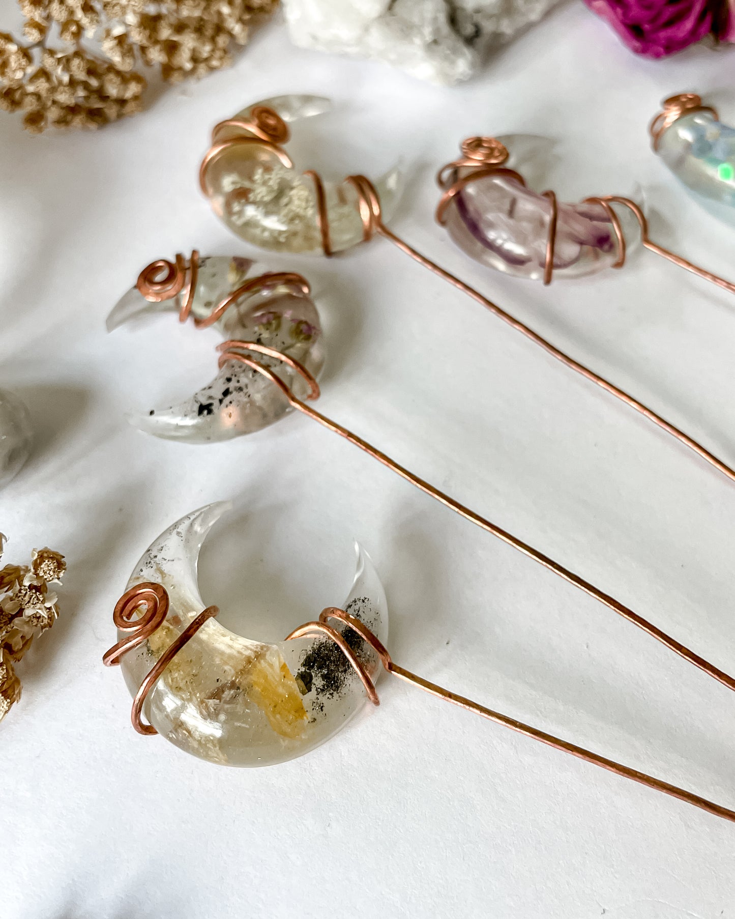 Crescent Moon Plant Charms