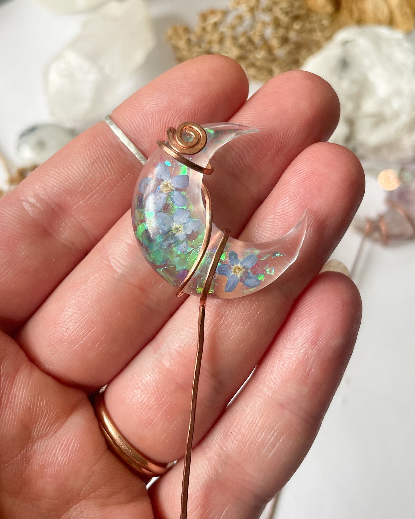 Crescent Moon Plant Charms