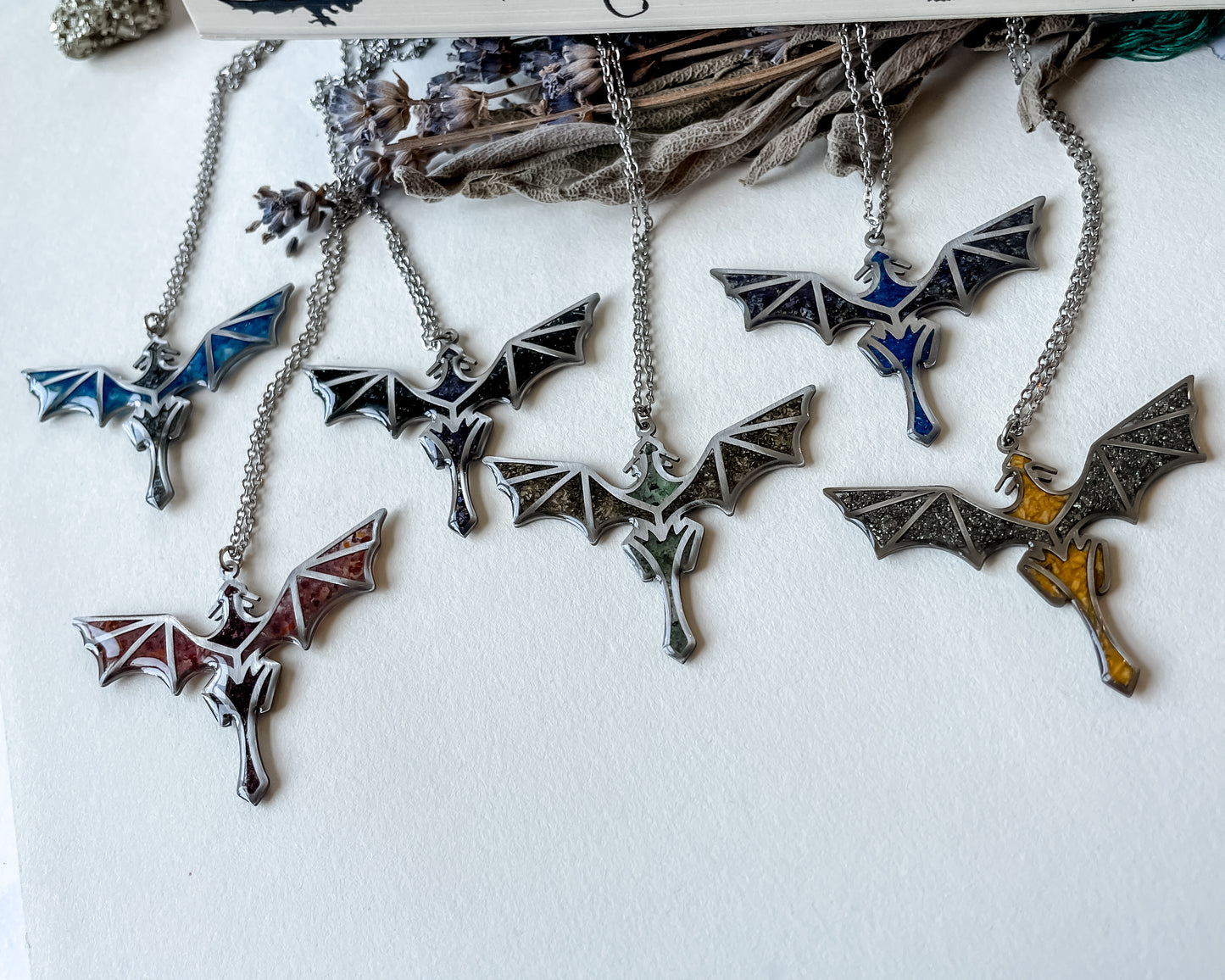 Flight of Dragons Necklace - Silver