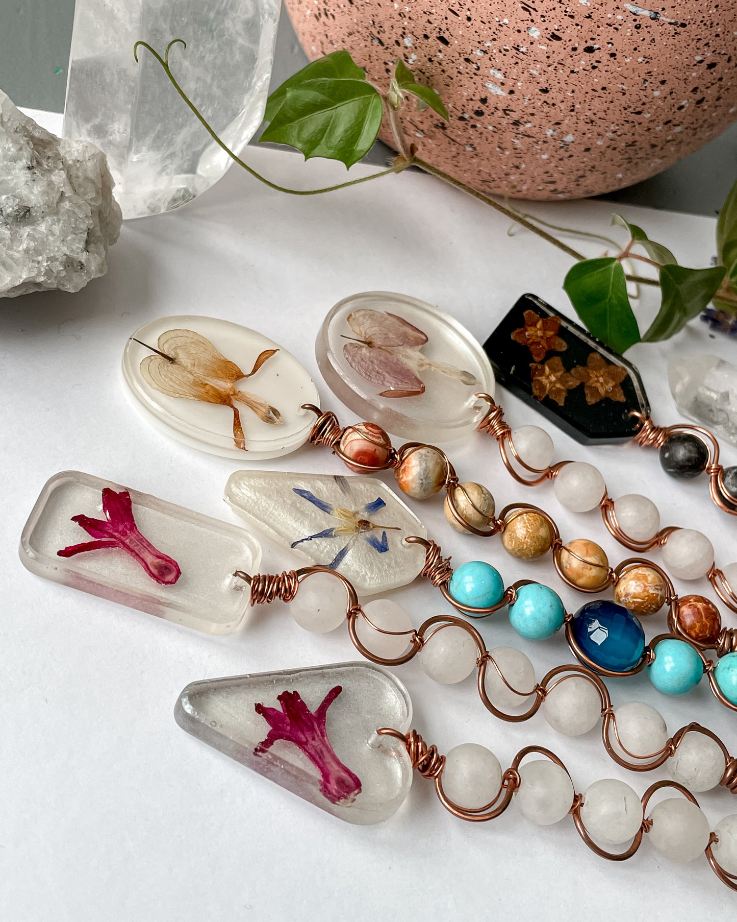 Botanical Crystal Plant Charms
