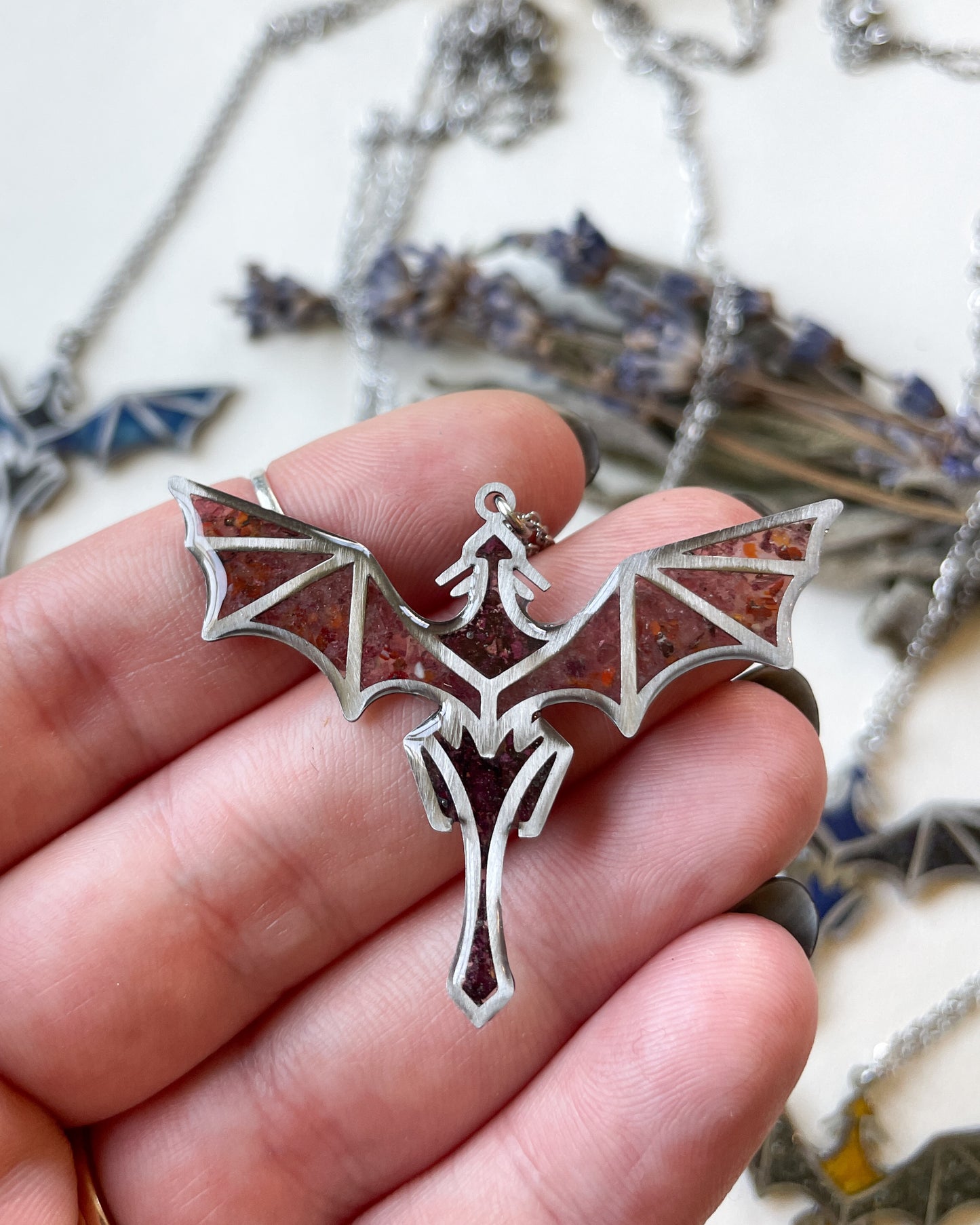 Flight of Dragons Necklace - Silver