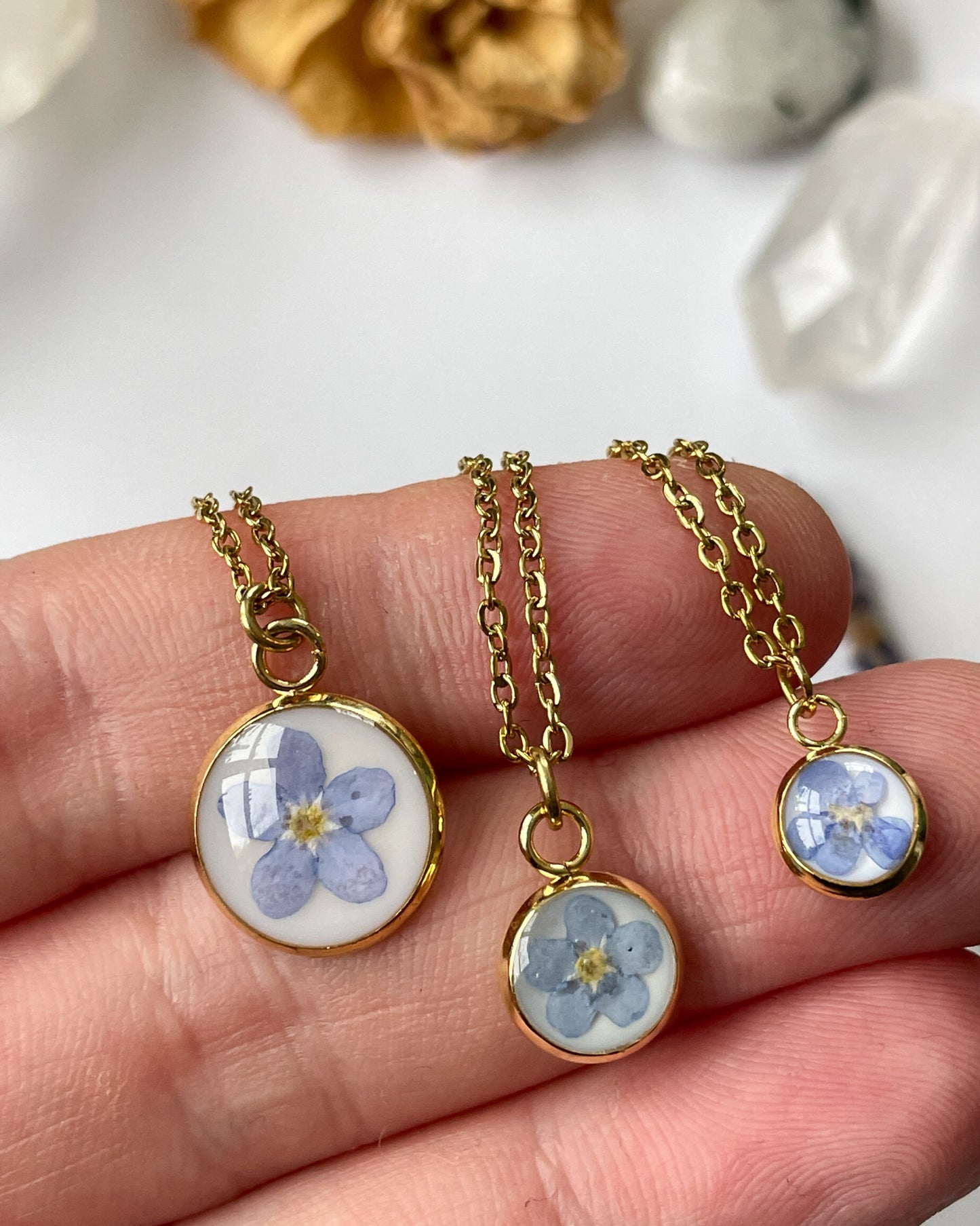 Forget Me Not Necklace Gold
