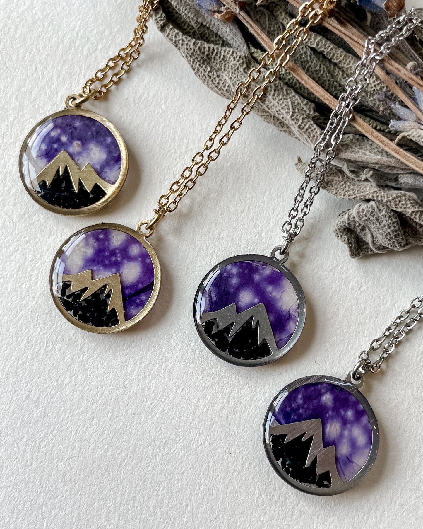 Night Sky Mountain Necklaces