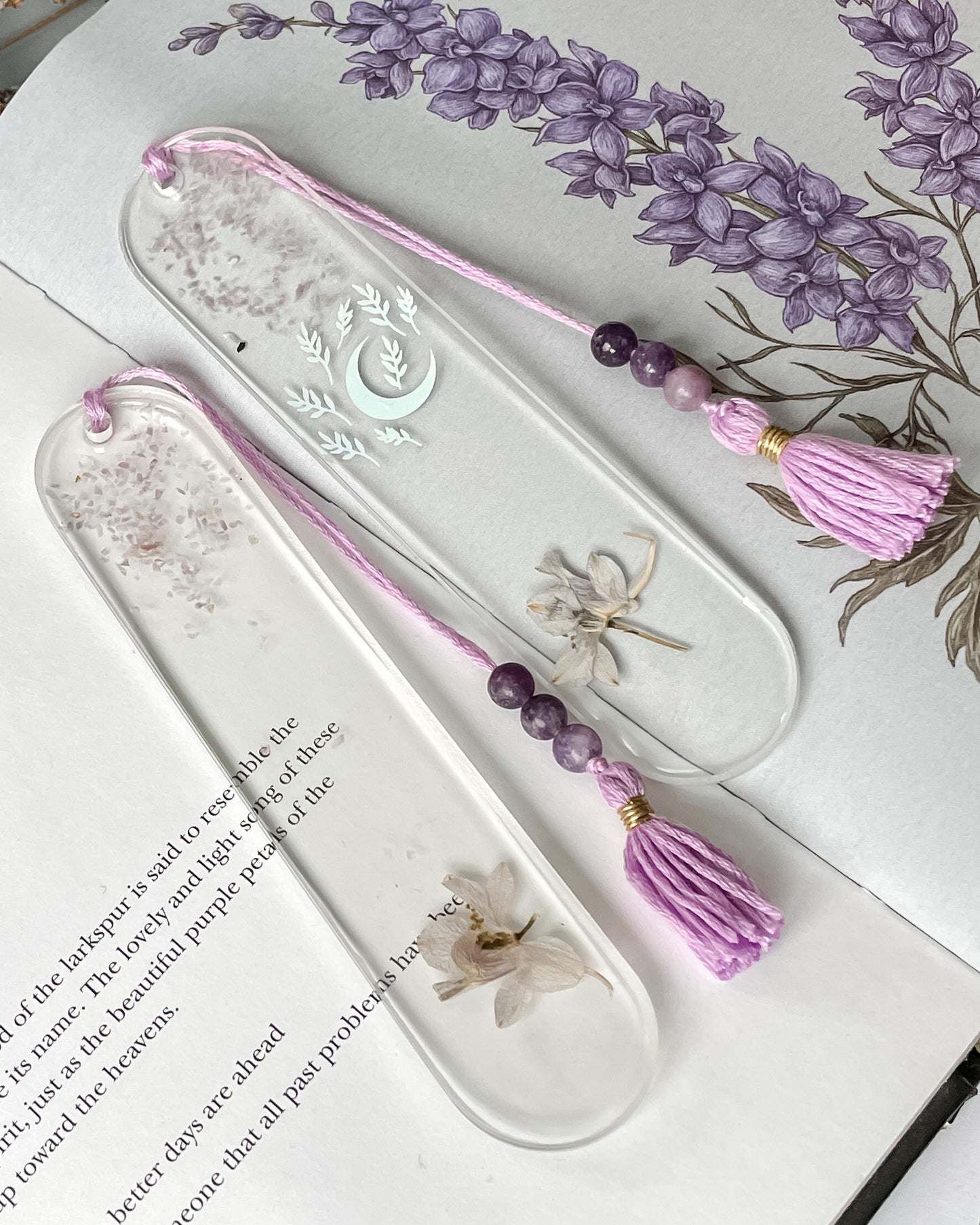 Larkspur & Lepidolite Bookmarks