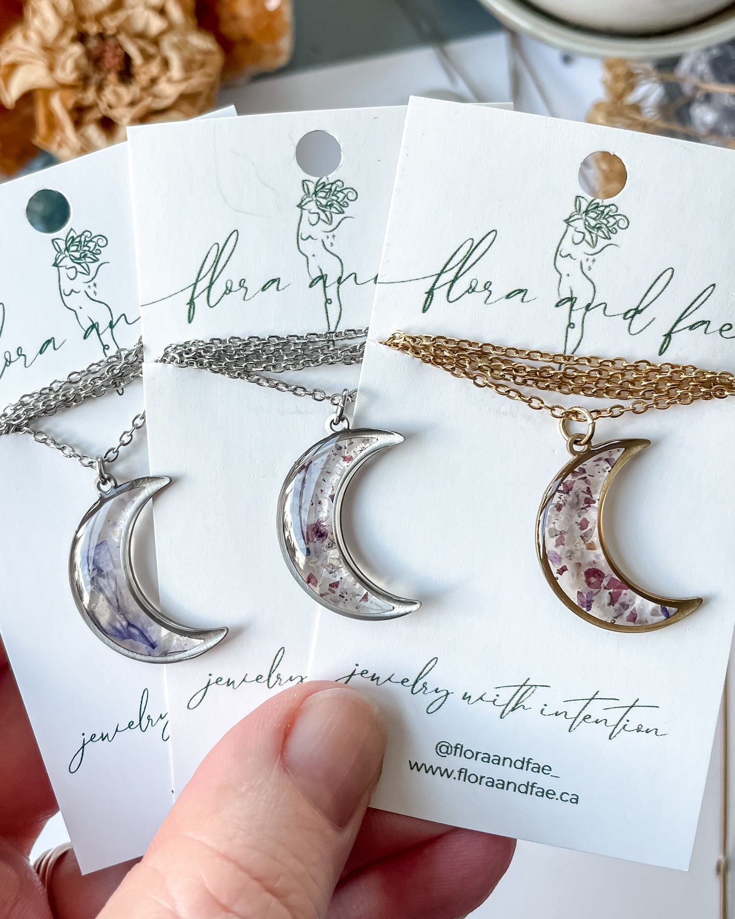 February Moons - Birthstone & Flower