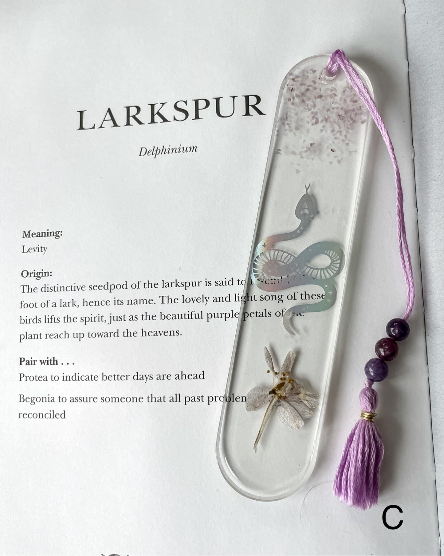 Larkspur & Lepidolite Bookmarks