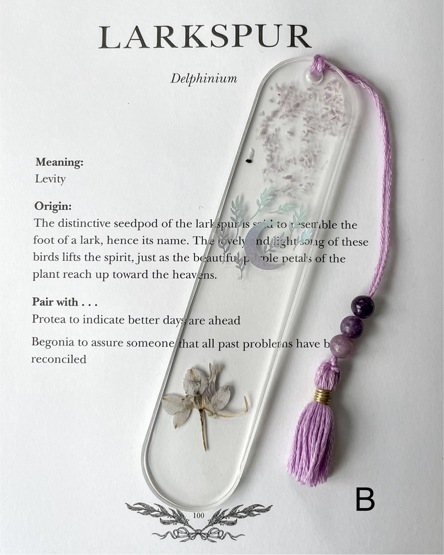 Larkspur & Lepidolite Bookmarks