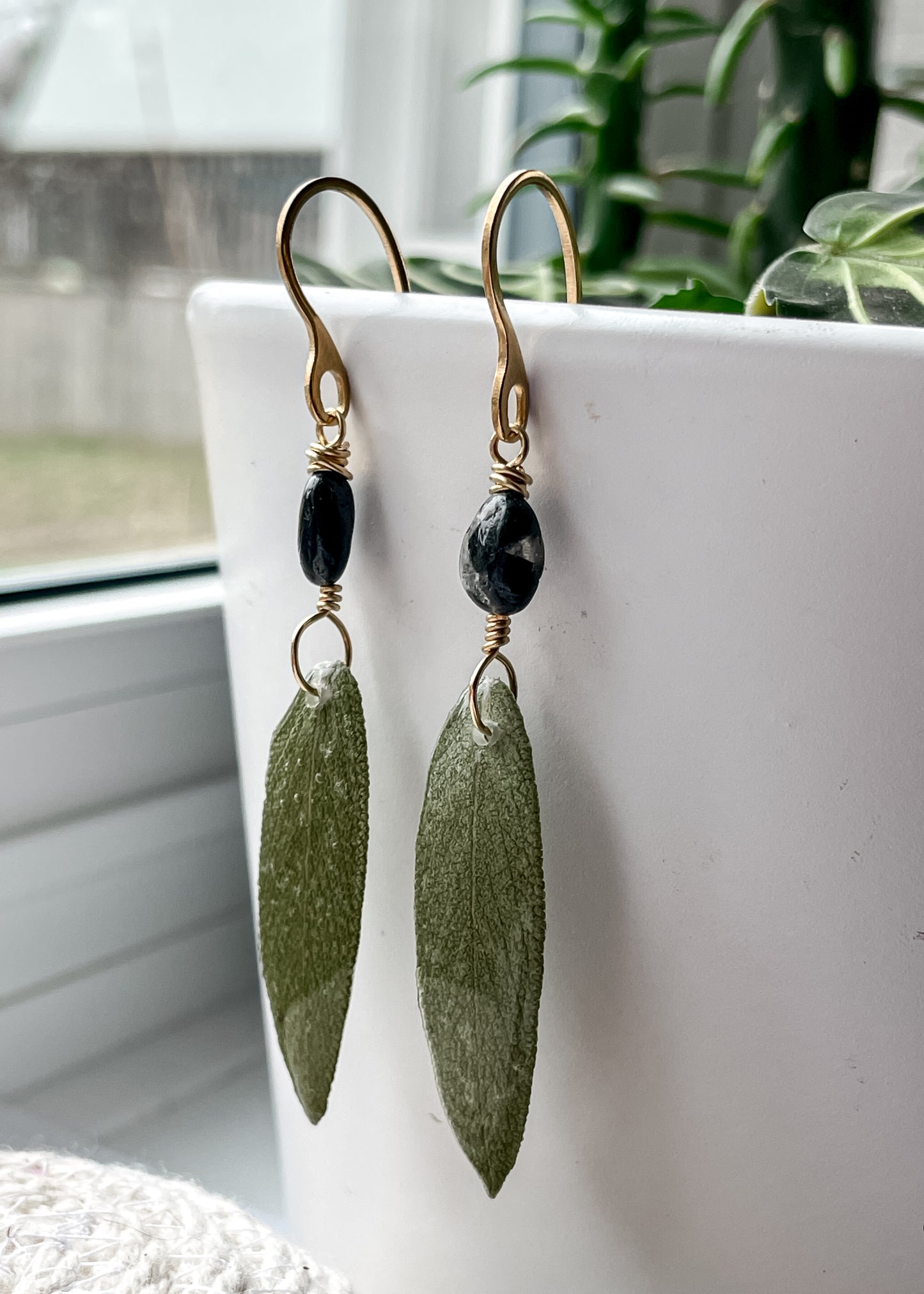 Sage Leaf Protection Earrings