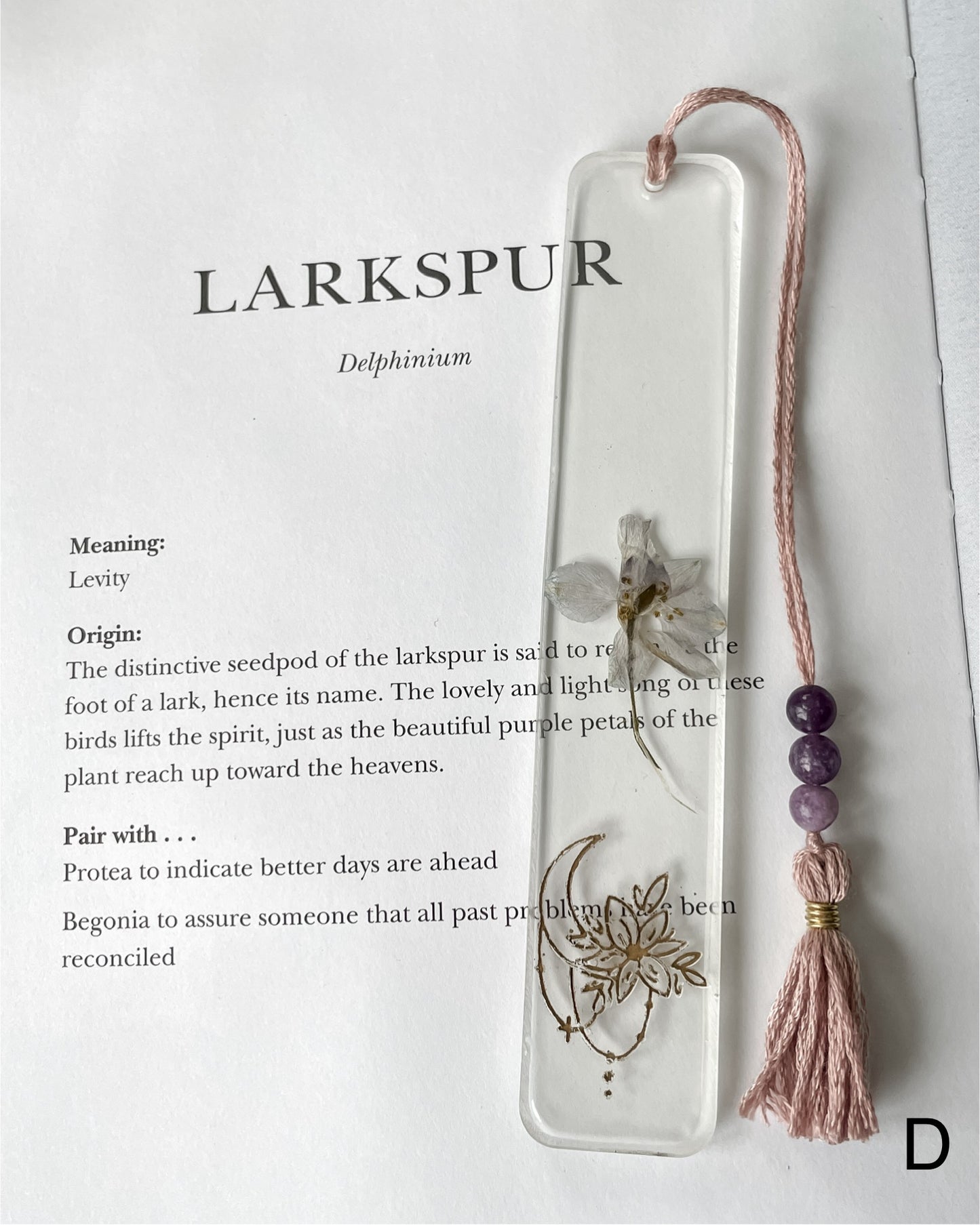Larkspur & Lepidolite Bookmarks