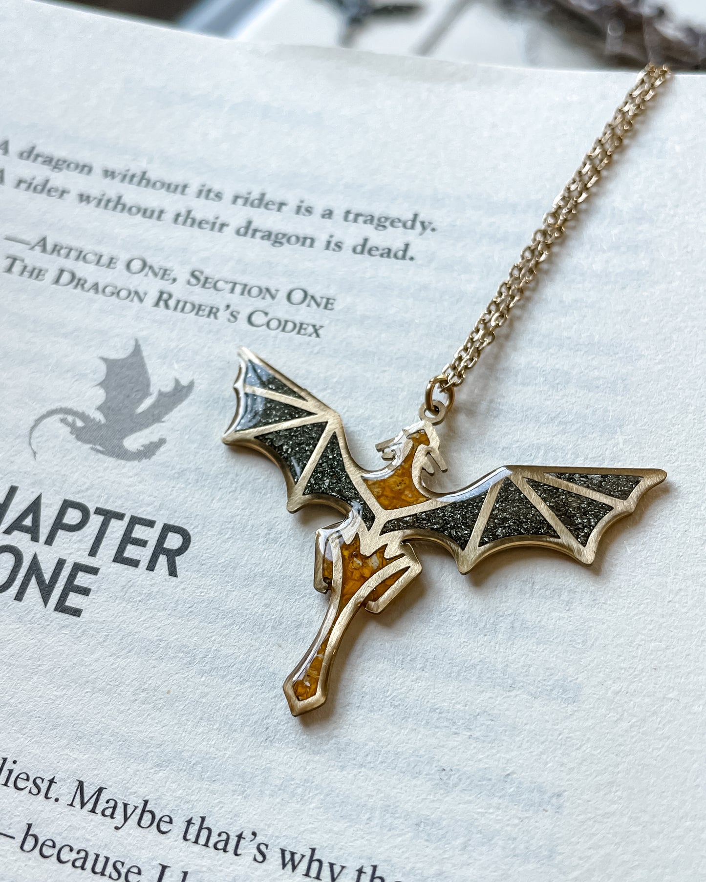Flight of Dragons Necklace - Gold