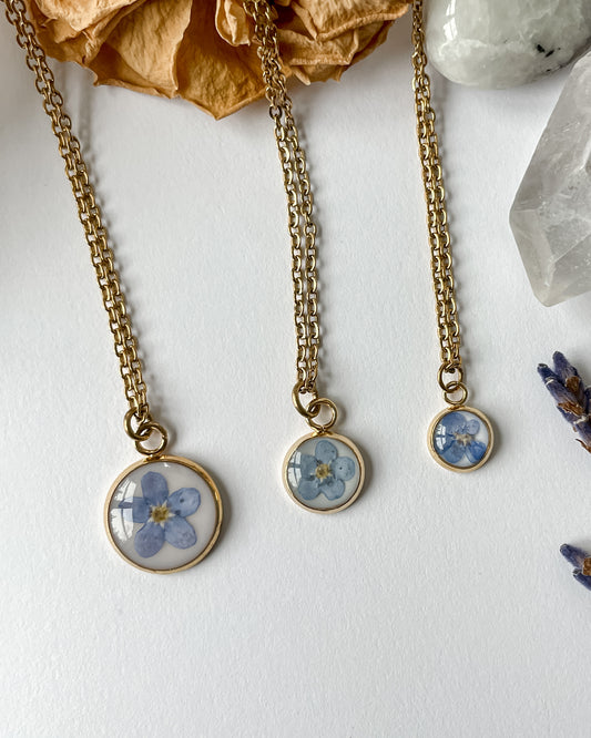 Forget Me Not Necklace Gold