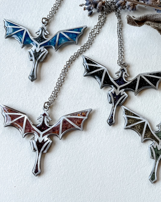 Flight of Dragons Necklace - Silver