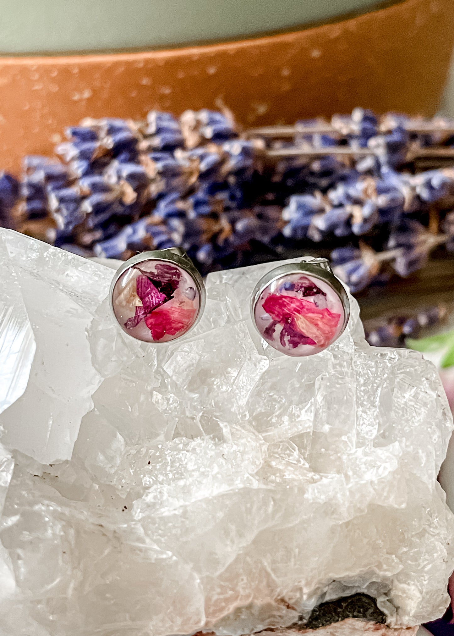 September Stud Earrings - Morning Glory & Sapphire