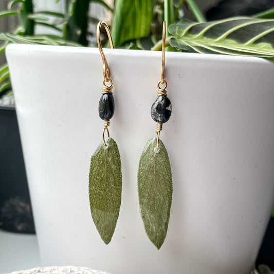 Sage Leaf Protection Earrings