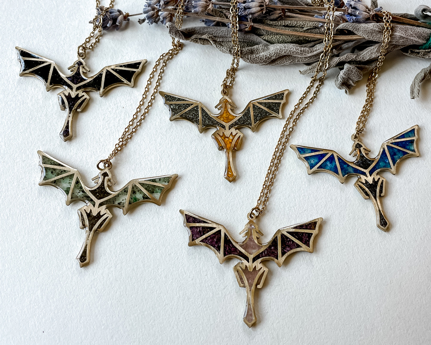 Flight of Dragons Necklace - Gold