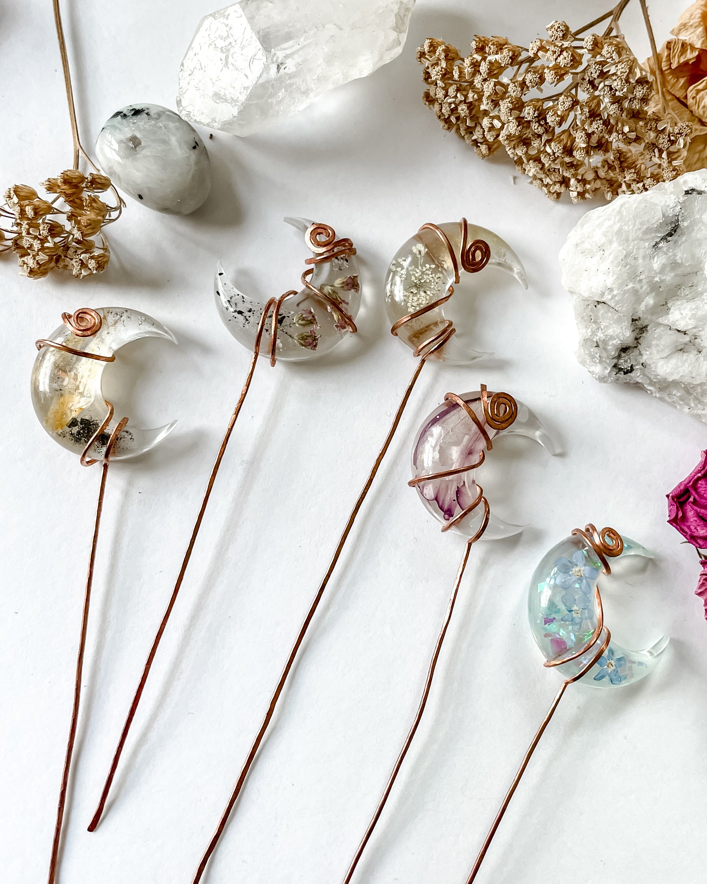 Crescent Moon Plant Charms