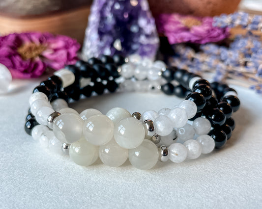 June Bracelet 2.0 - Moonstone, Pearl, Onyx