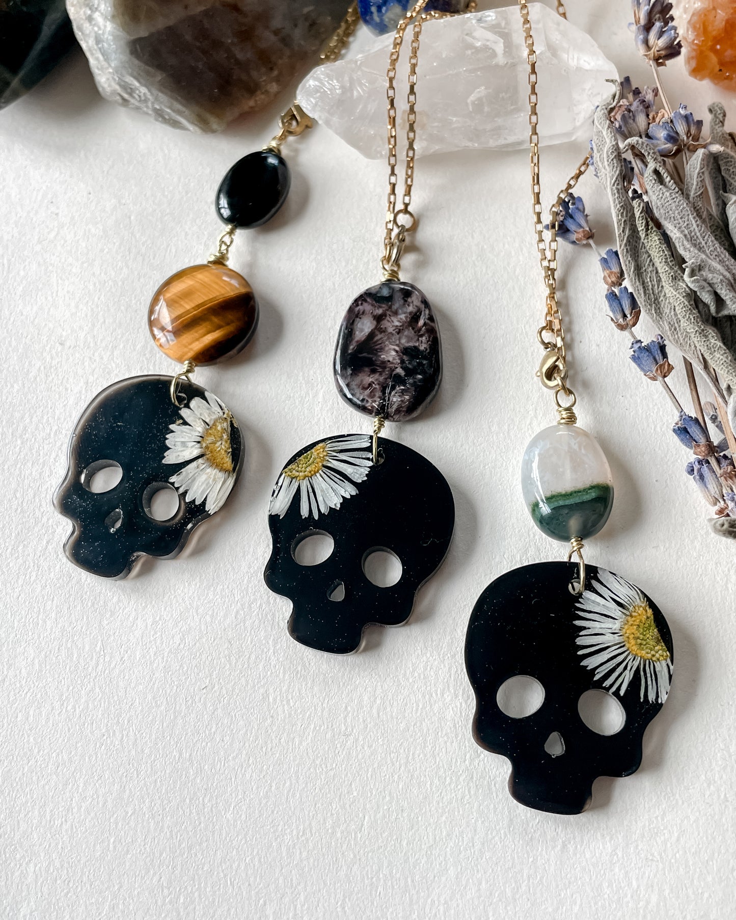 Daisy Skull Window Charms