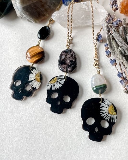 Daisy Skull Window Charms