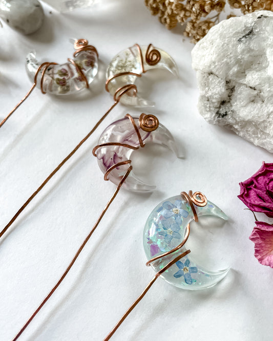 Crescent Moon Plant Charms