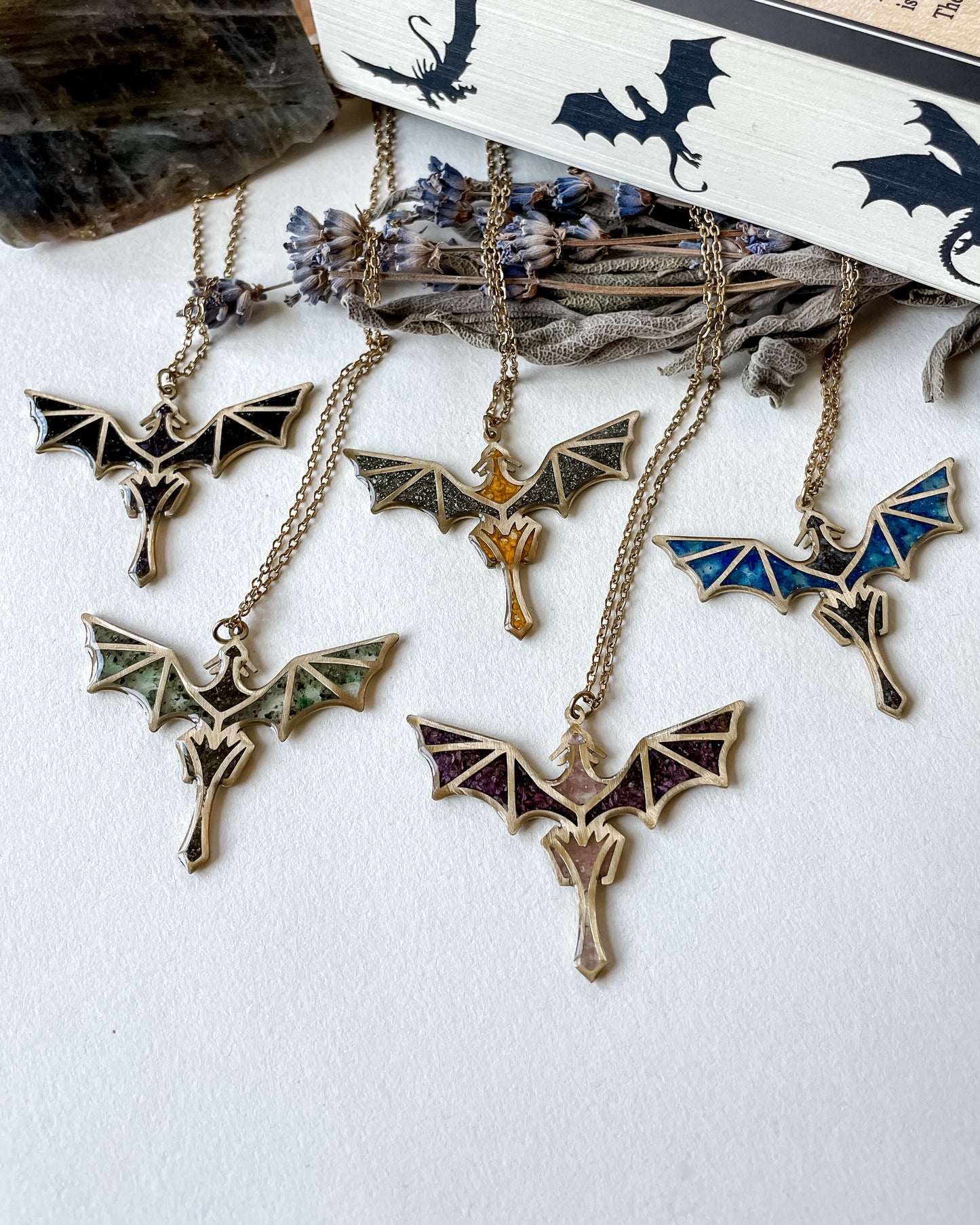 Flight of Dragons Necklace - Gold