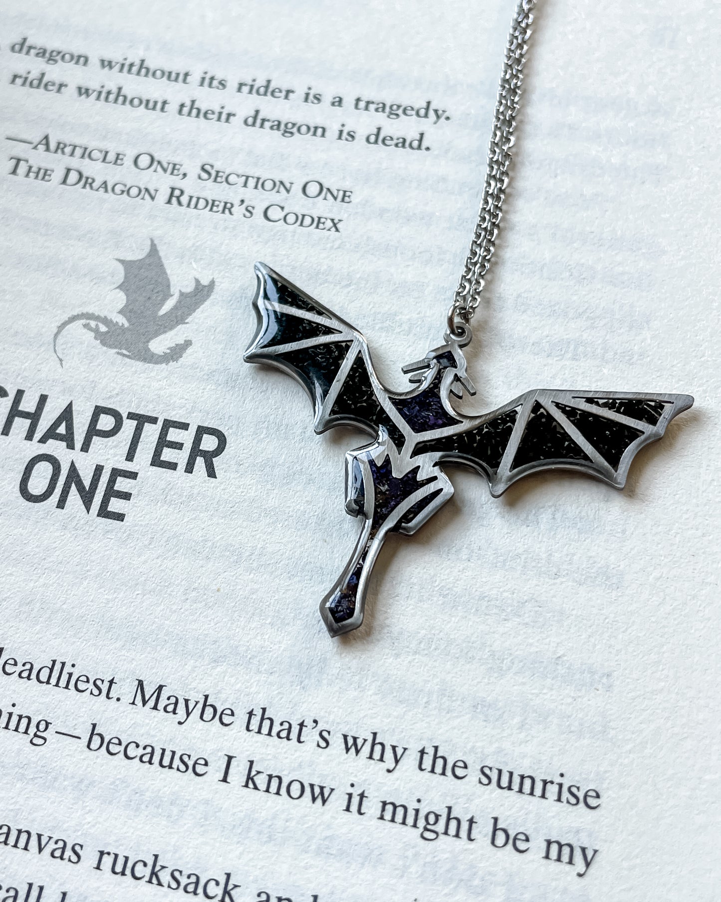 Flight of Dragons Necklace - Silver