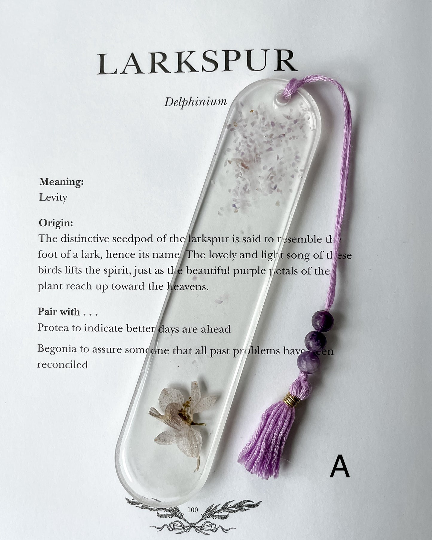 Larkspur & Lepidolite Bookmarks