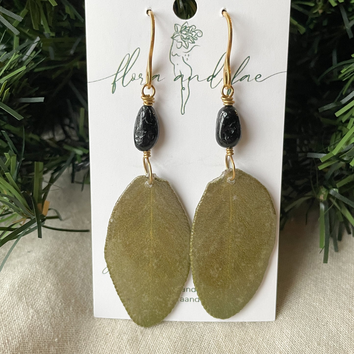 Sage Leaf Protection Earrings