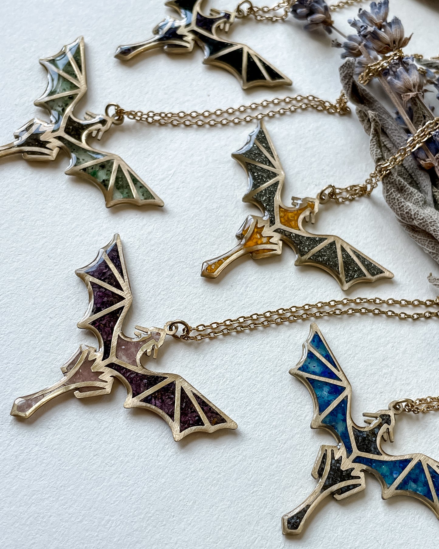 Flight of Dragons Necklace - Gold