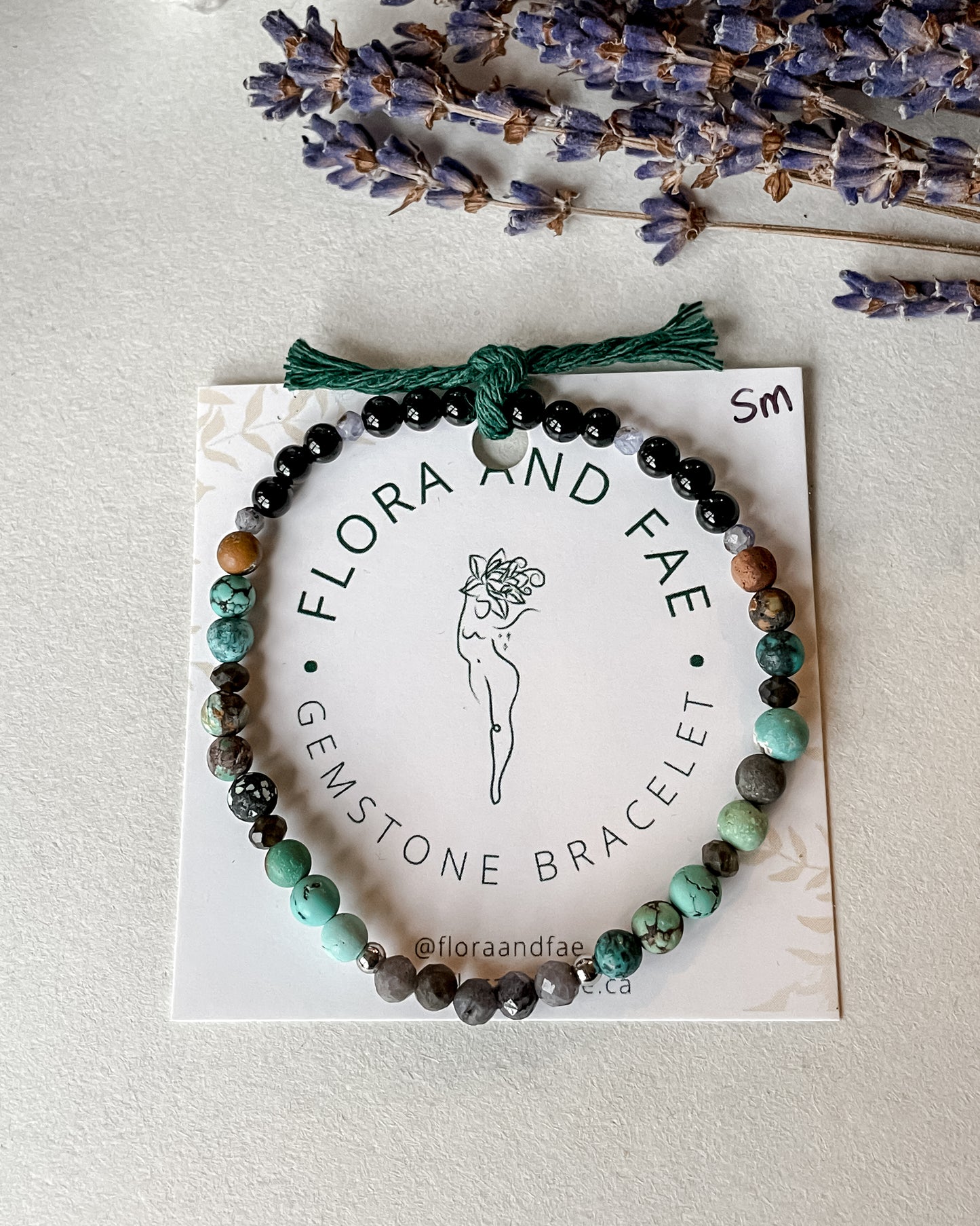 December Bracelet - Tanzanite, Turquoise, Onyx