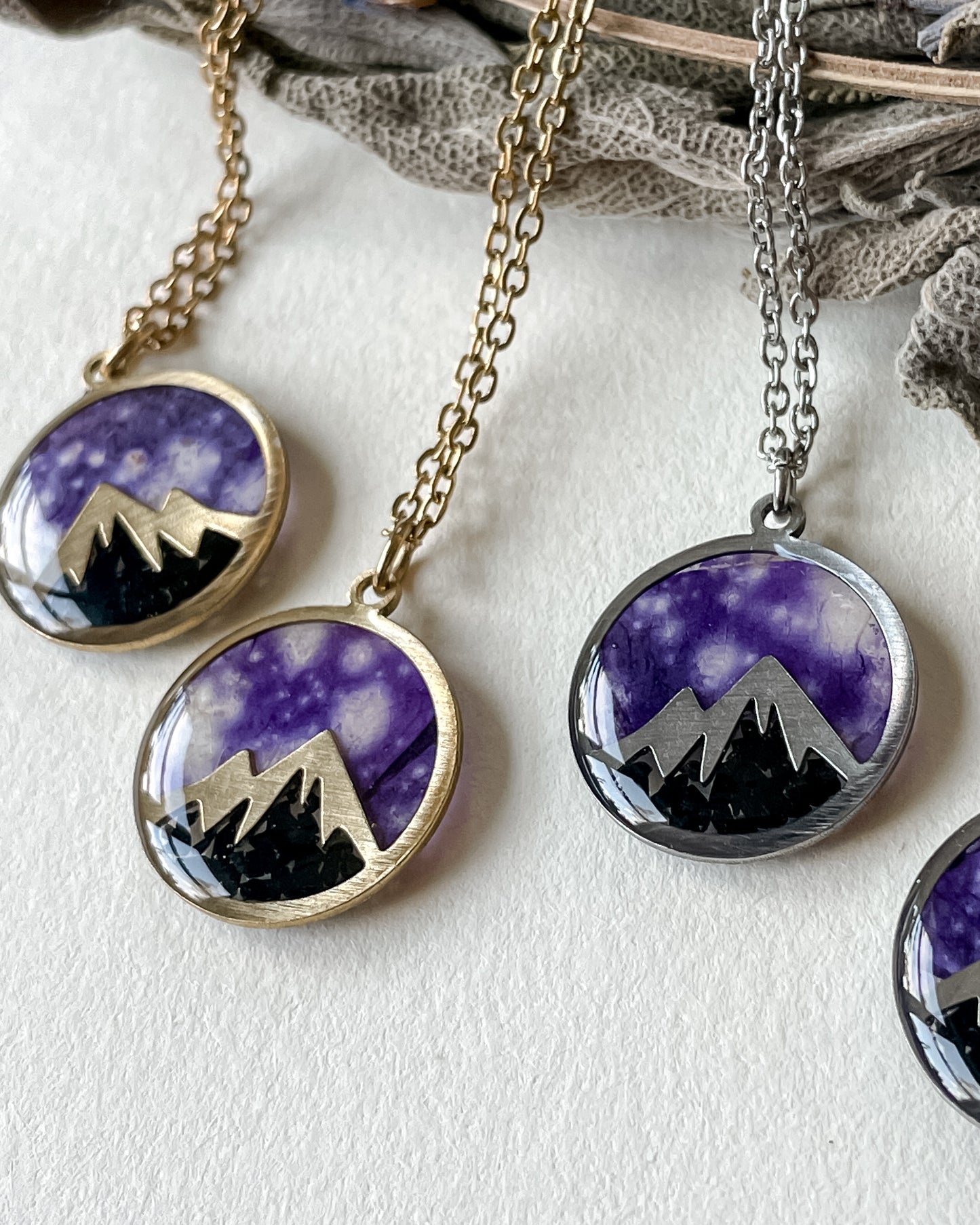 Night Sky Mountain Necklaces