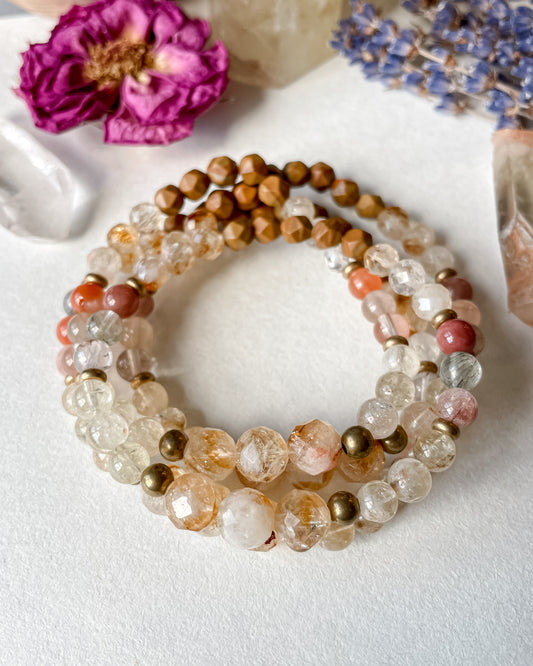 November Bracelet - Citrine, Quartz, Wood Jasper