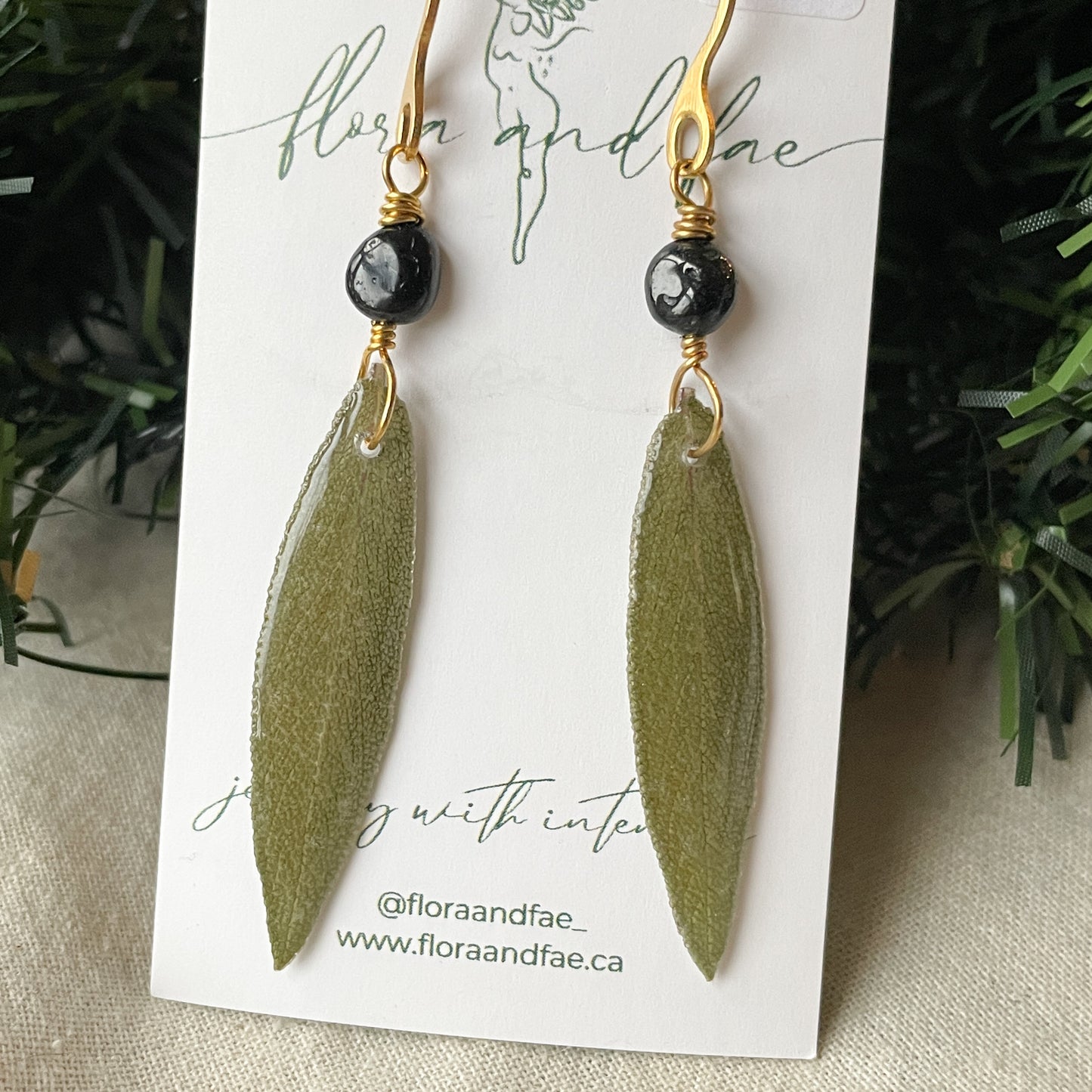Sage Leaf Protection Earrings